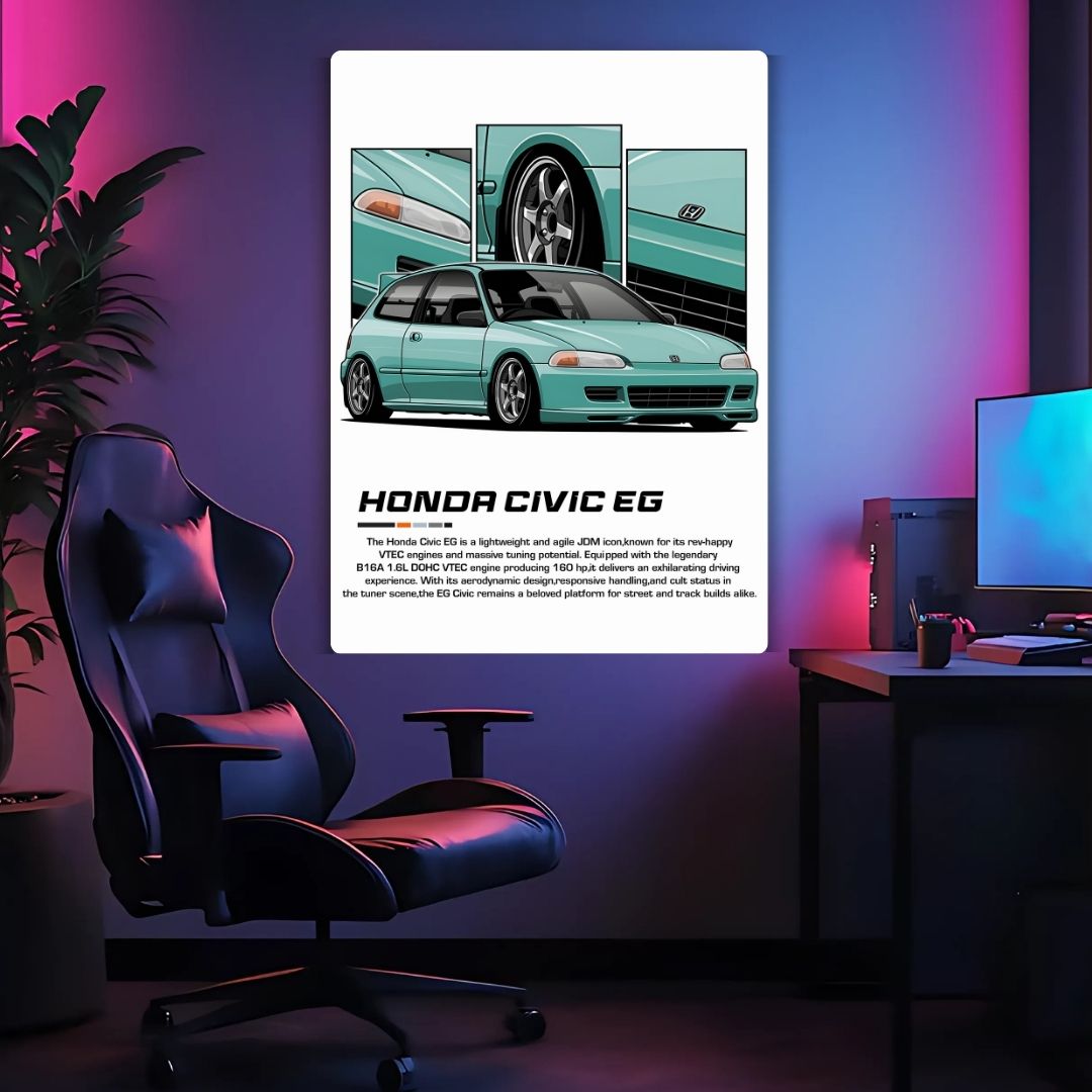 Honda Civic EG Metal Poster