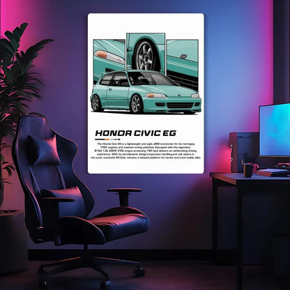 Honda Civic EG Metal Poster