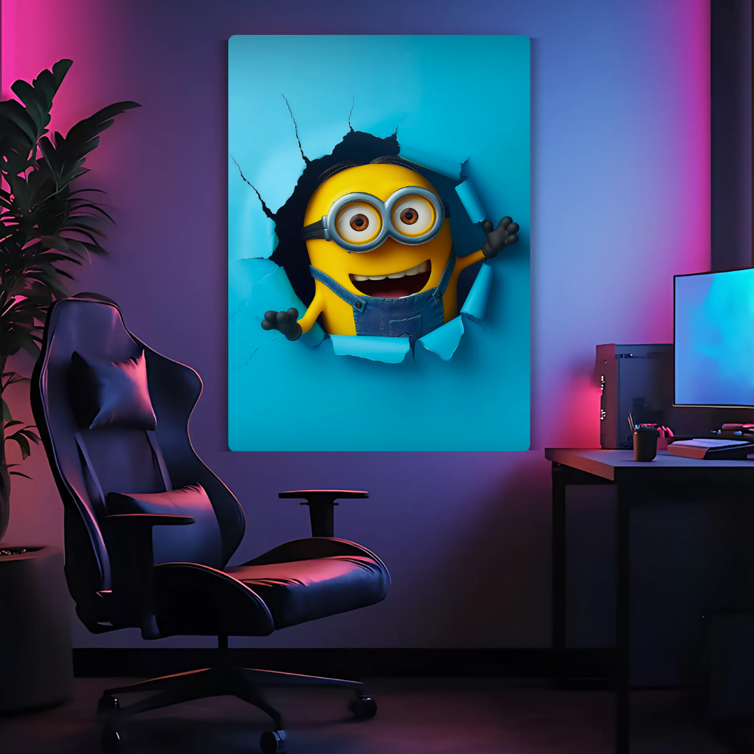 Minions Wall Break Metal Poster