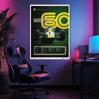 F1 World Champions 1960-1969 Metal Poster