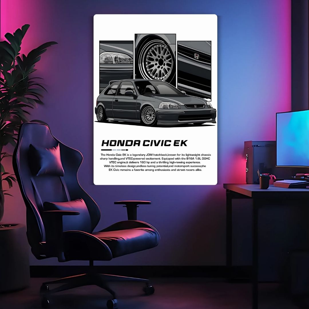 Honda Civic EK Metal Poster