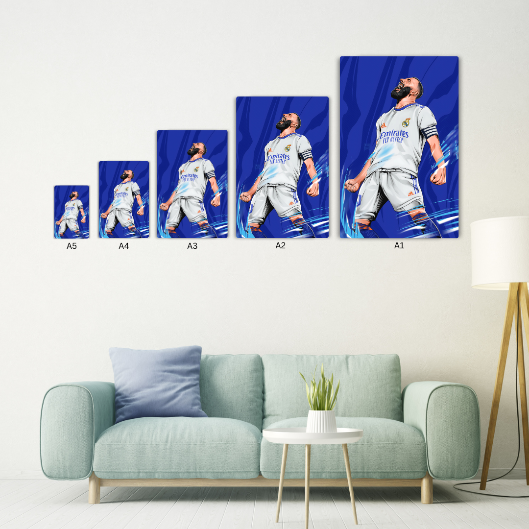 Karim Mostafa Benzema Metal Poster