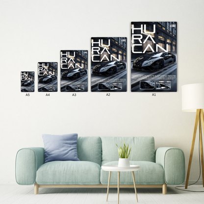 Huracan Metal Poster