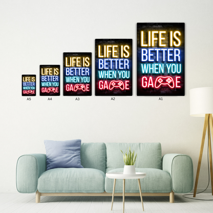 Gamer Life Metal Poster