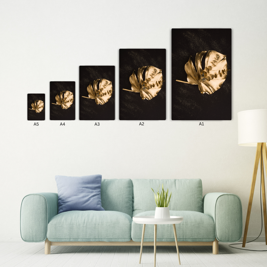 Golden Leaf Art Metal Poster