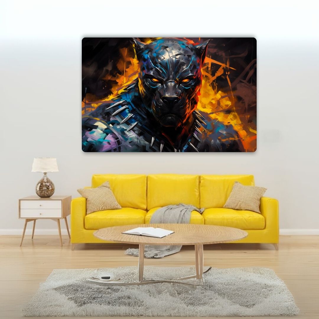 Black Panther In Action Metal Poster