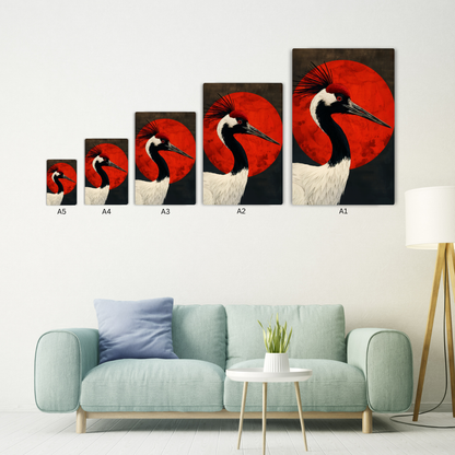 Japanese Crane Metal Poster