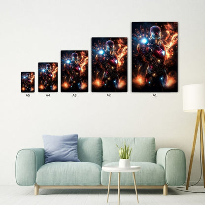 Iron Man In Action Metal Poster