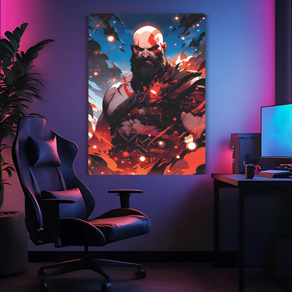 Kratos The God of War Awakens Metal Poster