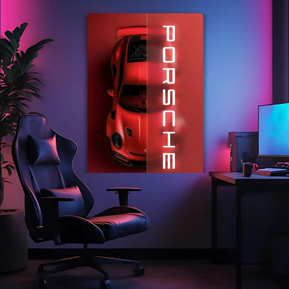 Red Hot Porsche Metal Poster