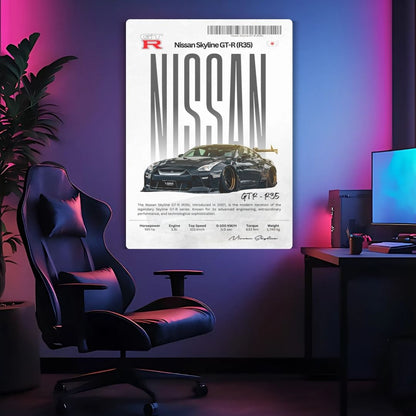 Nissan GTR R35 Metal Poster