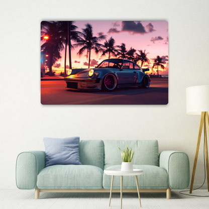 Sunset Drive Metal Poster