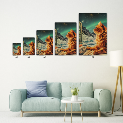 Rateoe Space Adventurer Cat Metal Poster