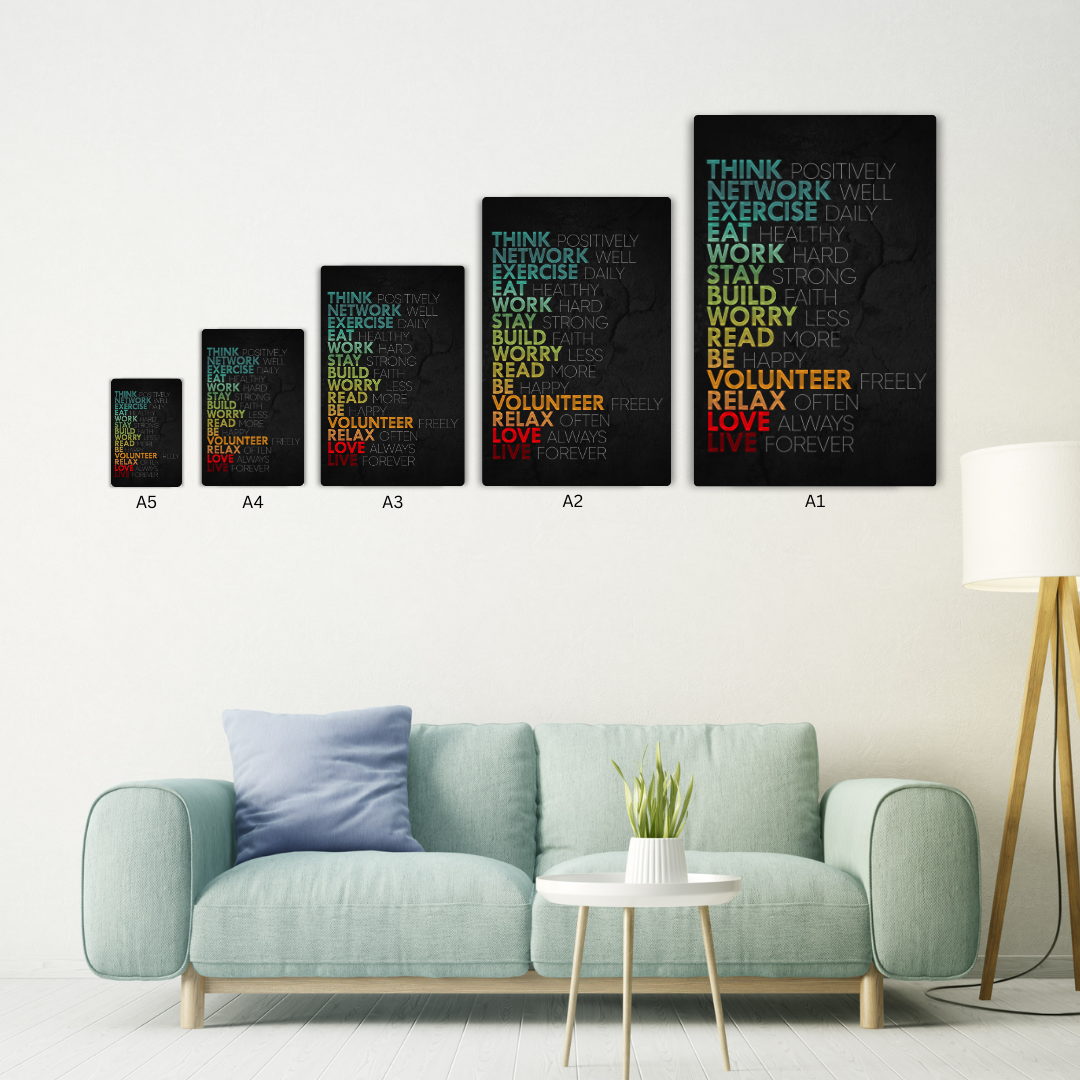 Think Positively Metal Poster