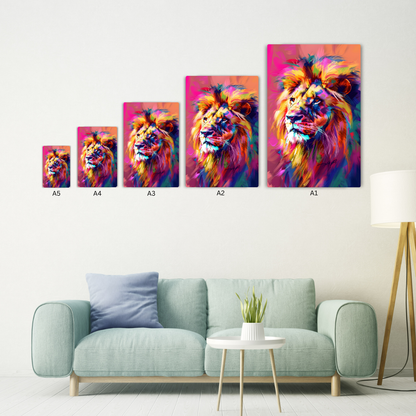Artistic Lion Metal Poster