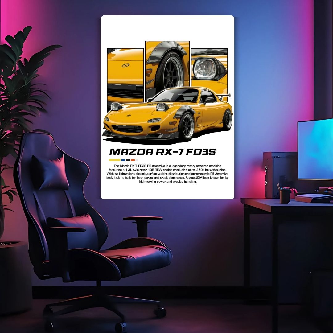 Mazda RX-7 FD3S Metal Poster