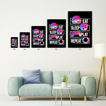 Gamer Routine Metal Poster