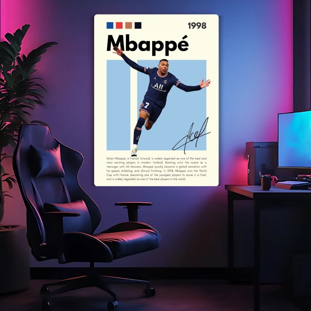 Kylian Mbappé Metal Poster