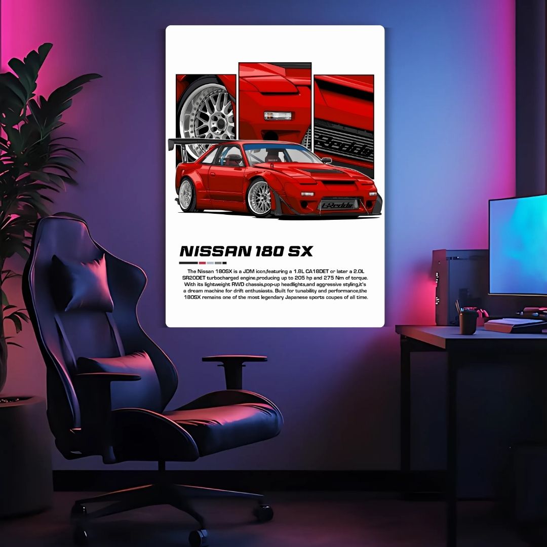 Nissan 180 SX Metal Poster