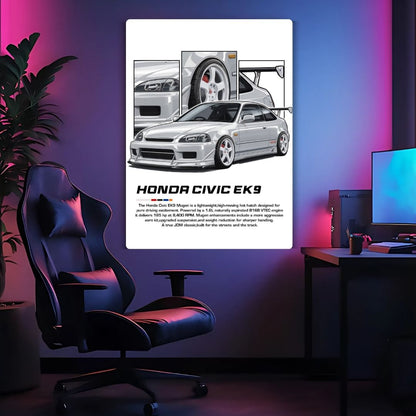 Honda Civic EK 9 Metal Poster