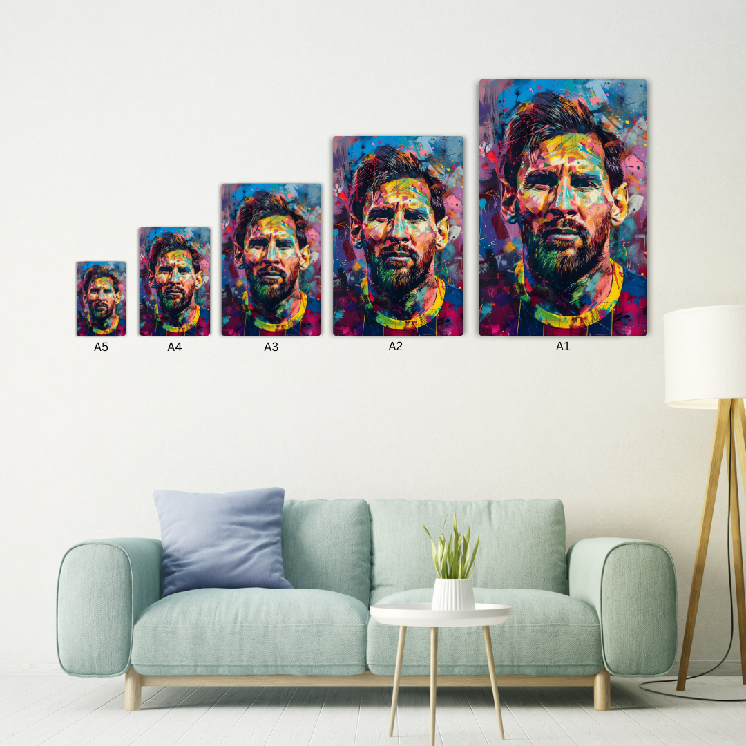 Messi Art Metal Poster