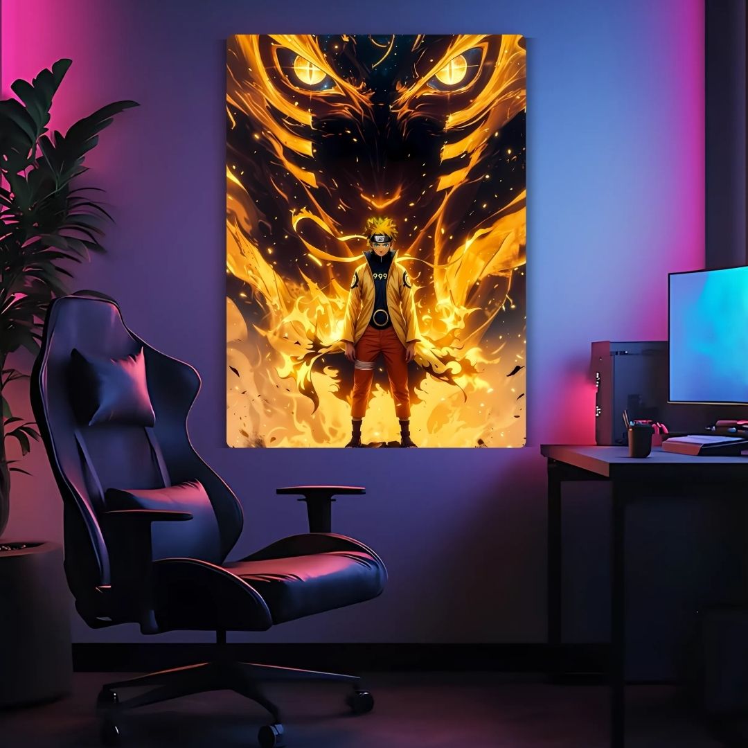 Naruto's Nine-Tailed Power Metal Poster