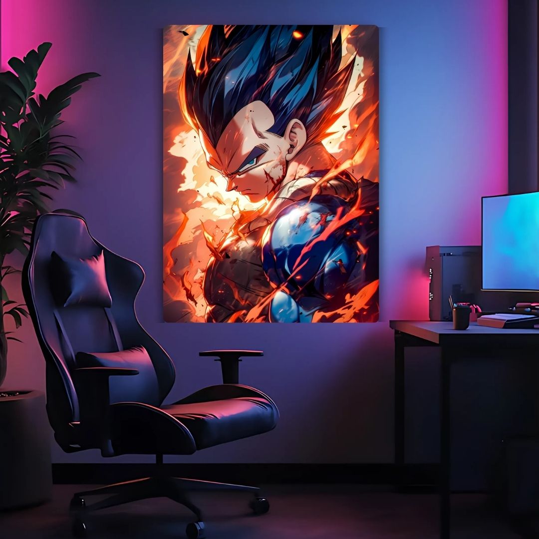 Vegeta's Burning Spirit Metal Poster