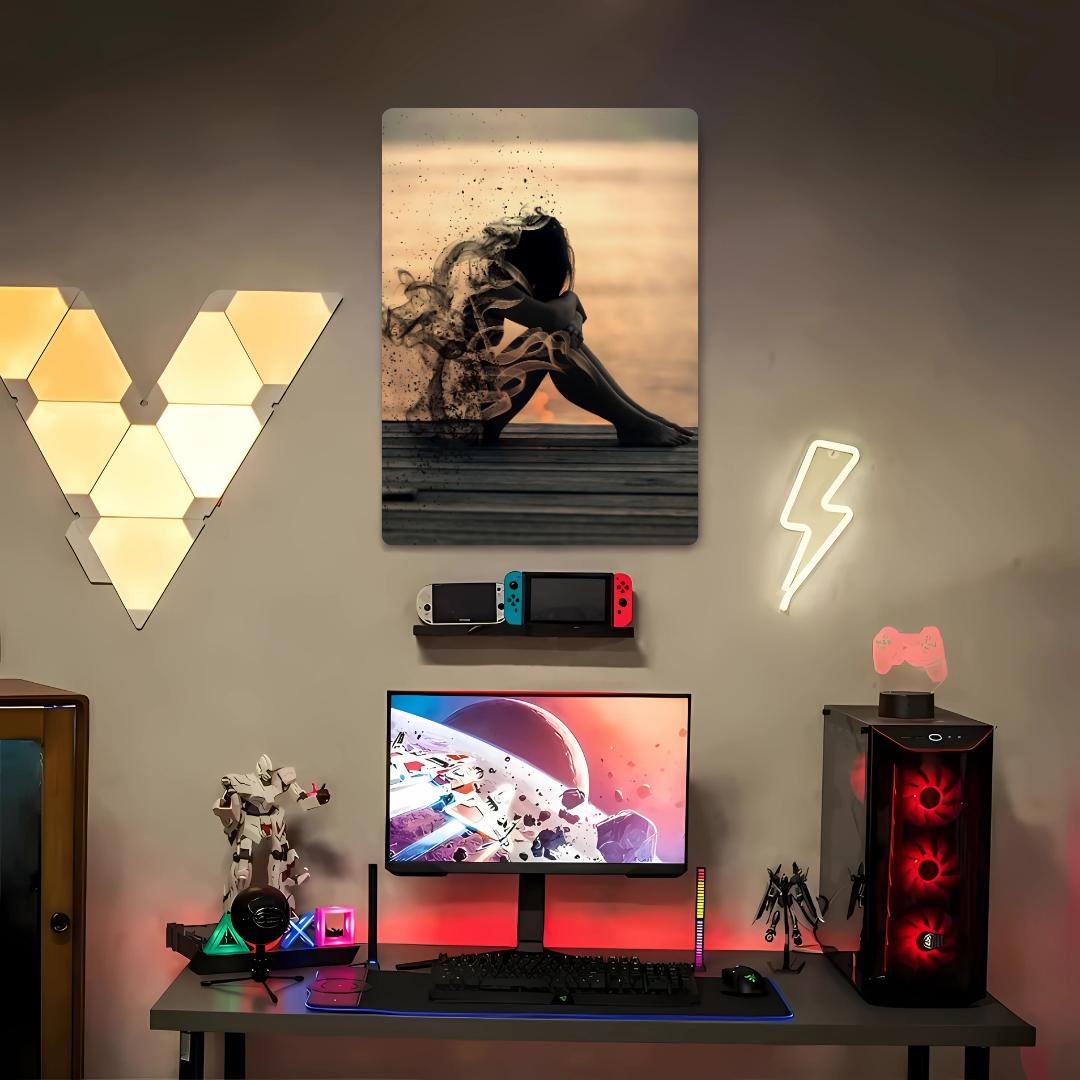 Girl Fading Away Metal Poster