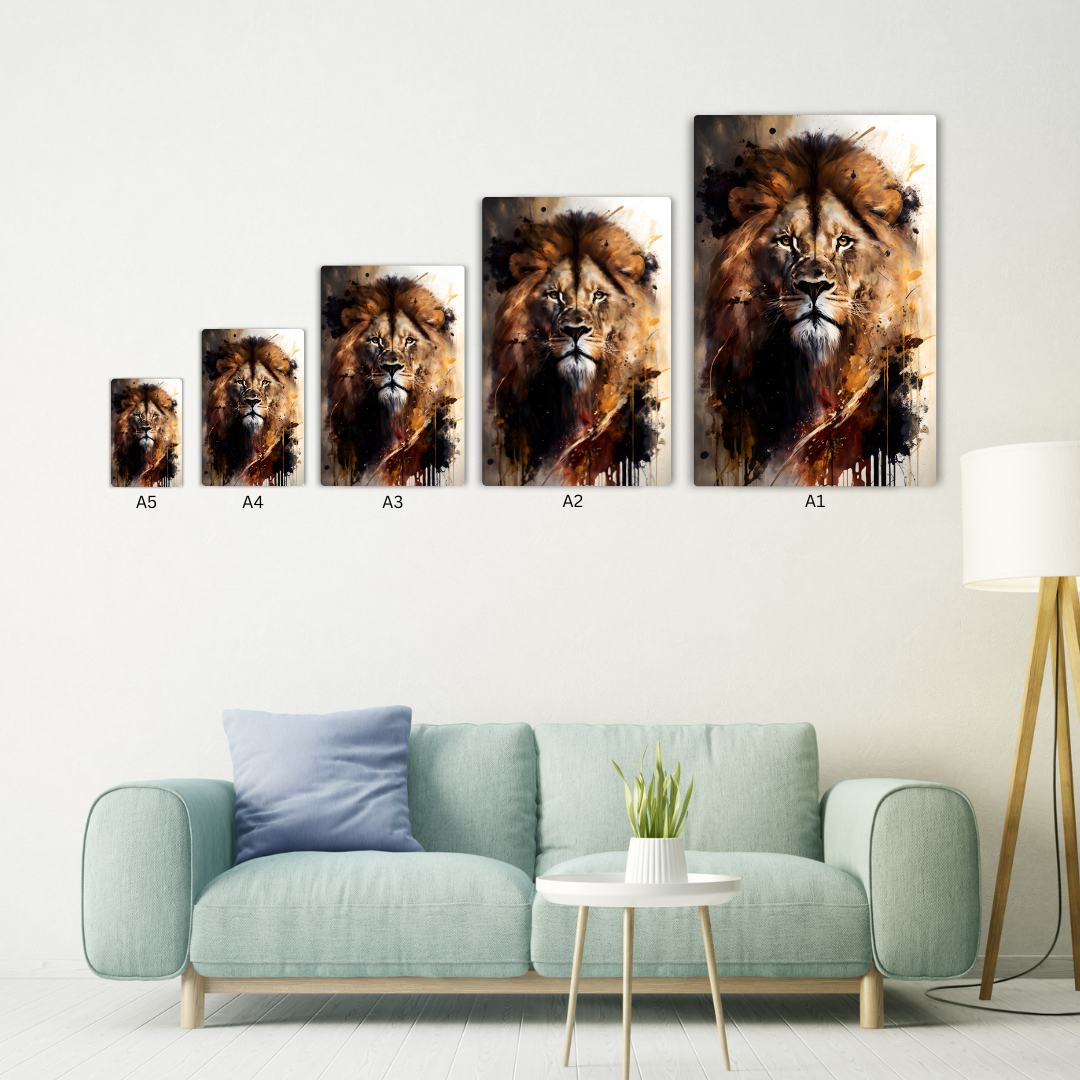 Lion Painting Metal Poster