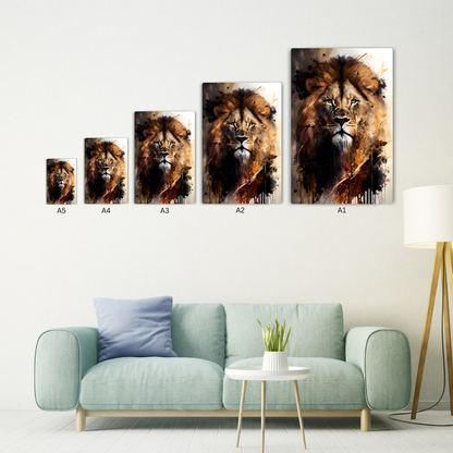Lion Painting Metal Poster