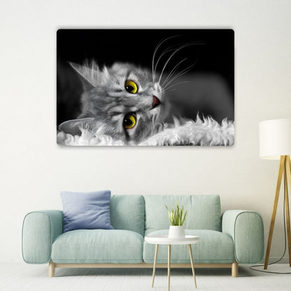 Golden Eyed Cat Metal Poster