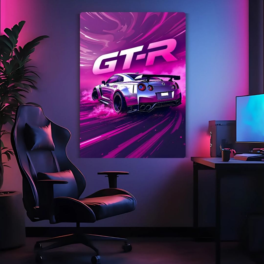 Nissan GT-R_ Purple Haze Metal Poster