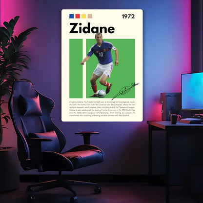 Zinedine Zidane Metal Poster