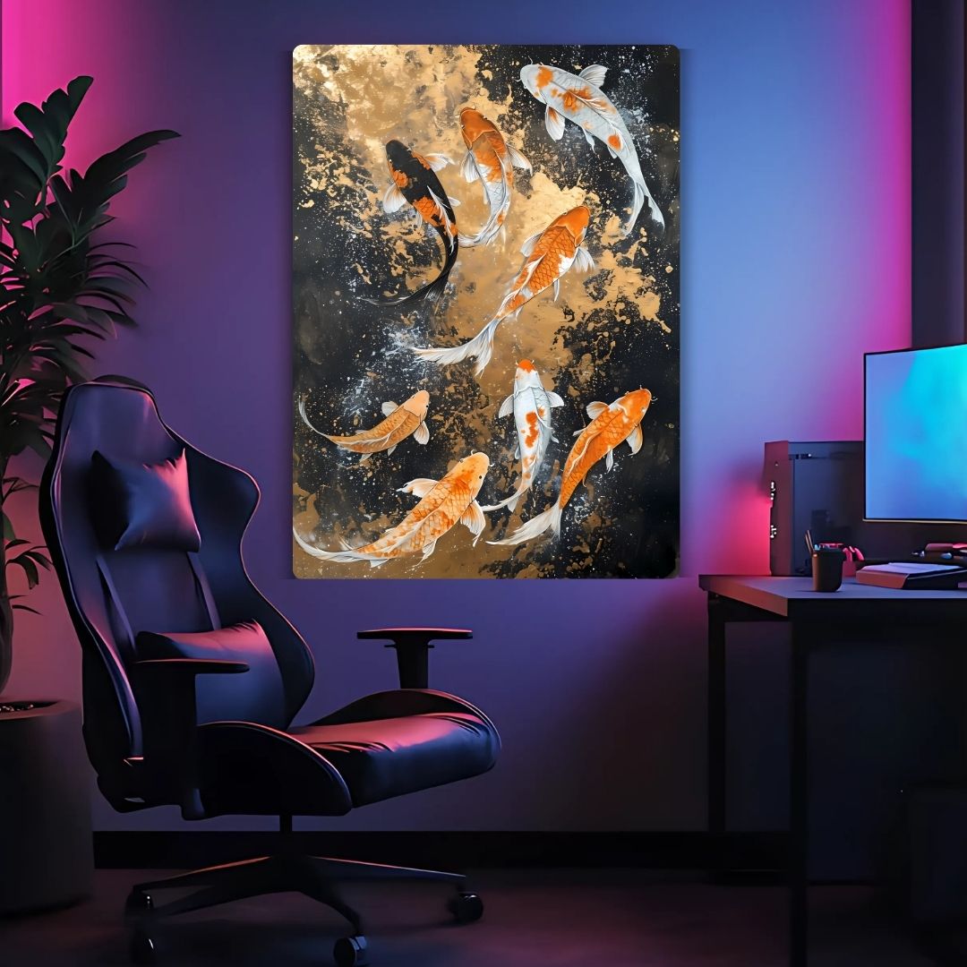 Koi Fish Art Metal Poster