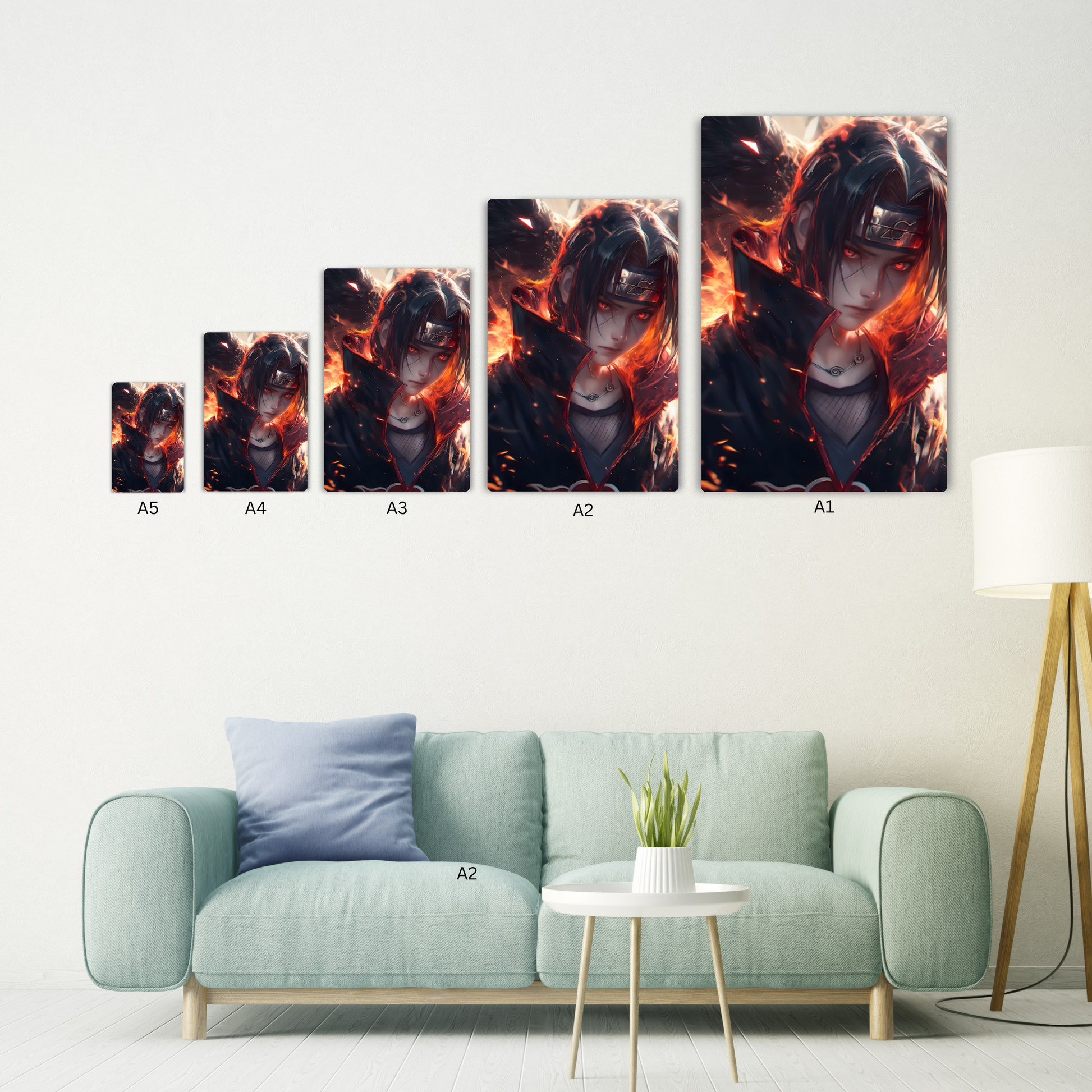 Itachi Uchiha on fire Metal Poster
