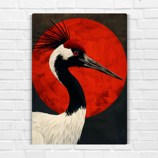 Japanese Crane Metal Poster