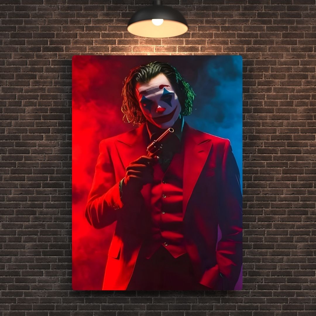 Joker In Action Metal Poster