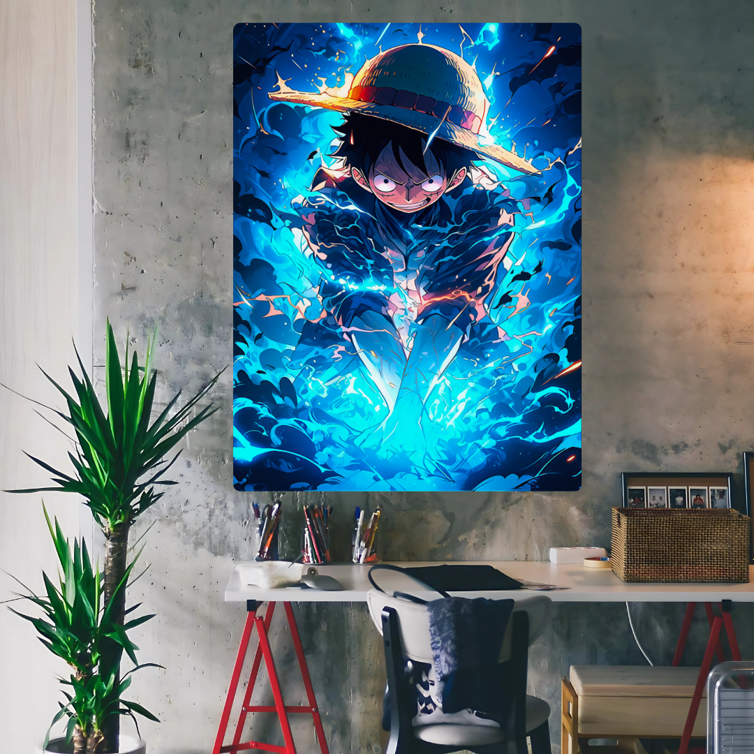 Luffy In Action Metal Poster