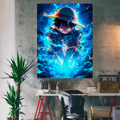 Luffy In Action Metal Poster