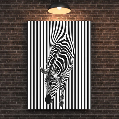 Zebra Illusion Art Metal Poster