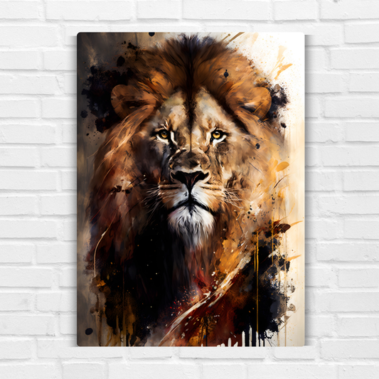 Lion Painting Metal Poster