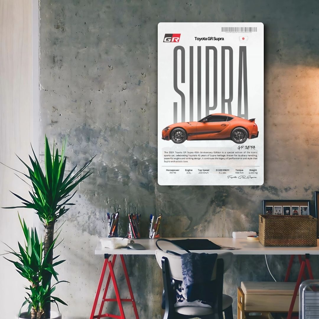 Toyota GR Supra Metal Poster