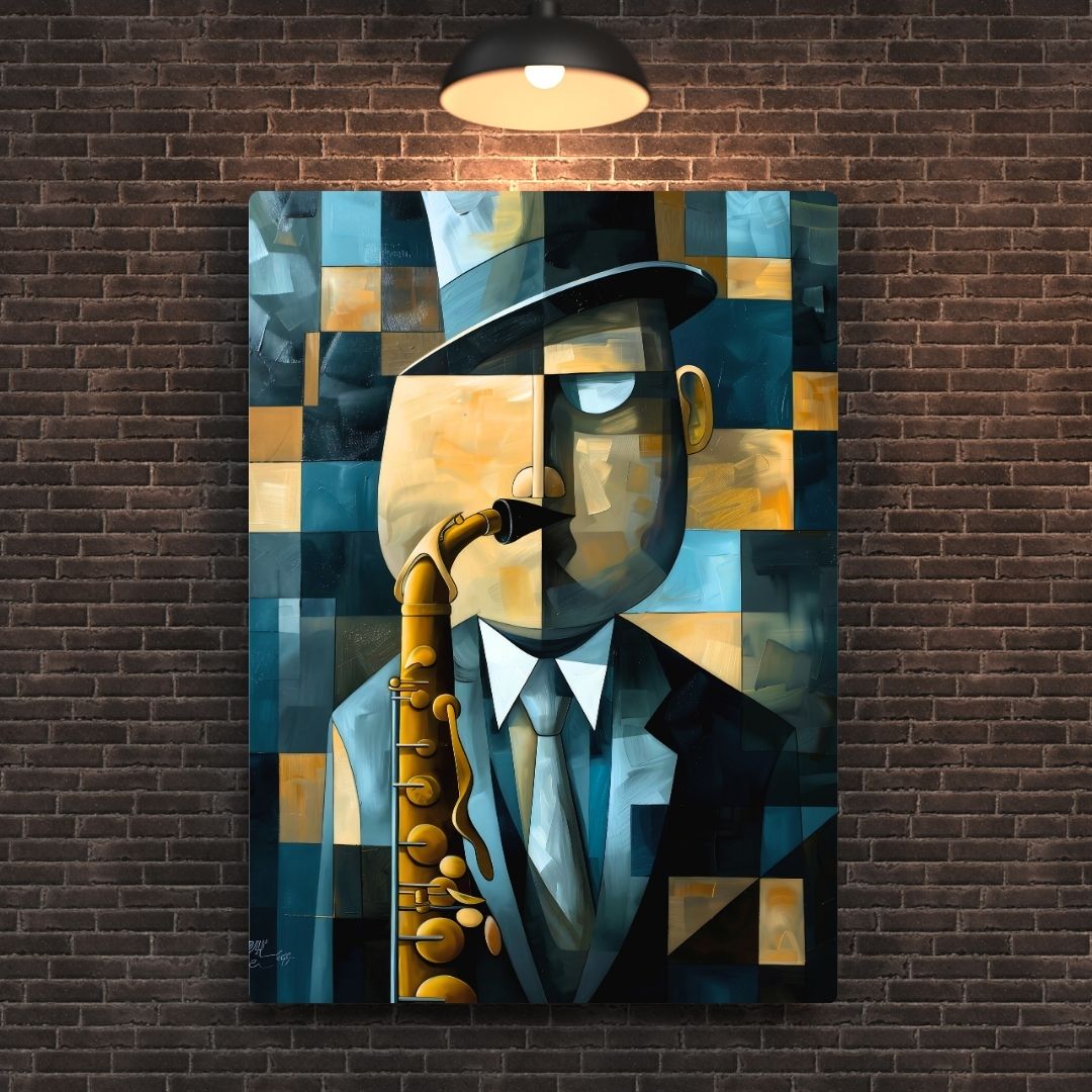 Jazz Musician Canvas Metal Poster