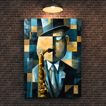 Jazz Musician Canvas Metal Poster
