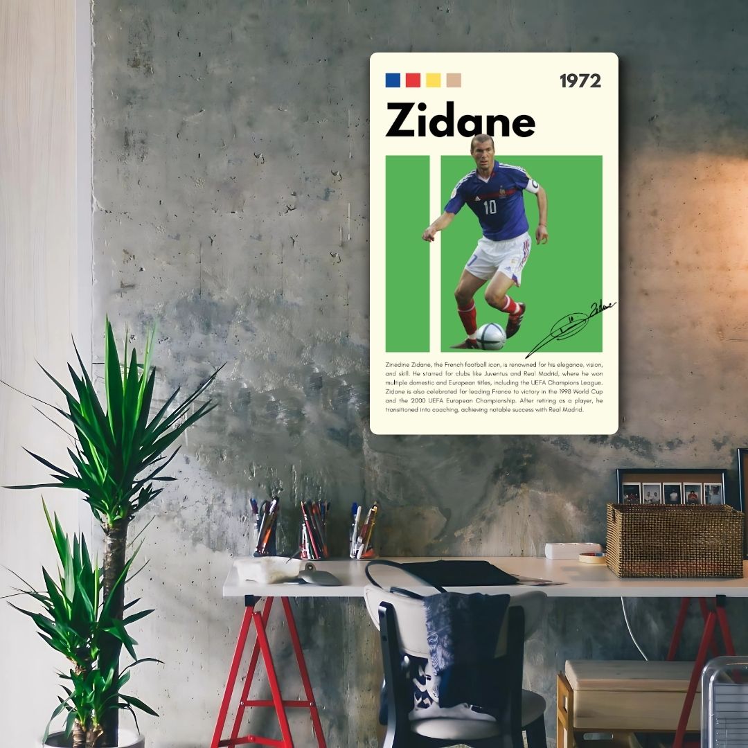 Zinedine Zidane Metal Poster