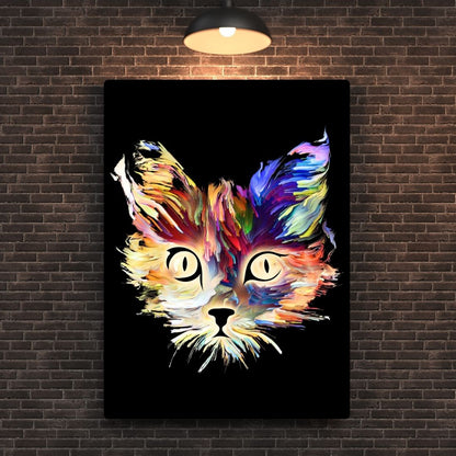 Abstract Cat Metal Poster