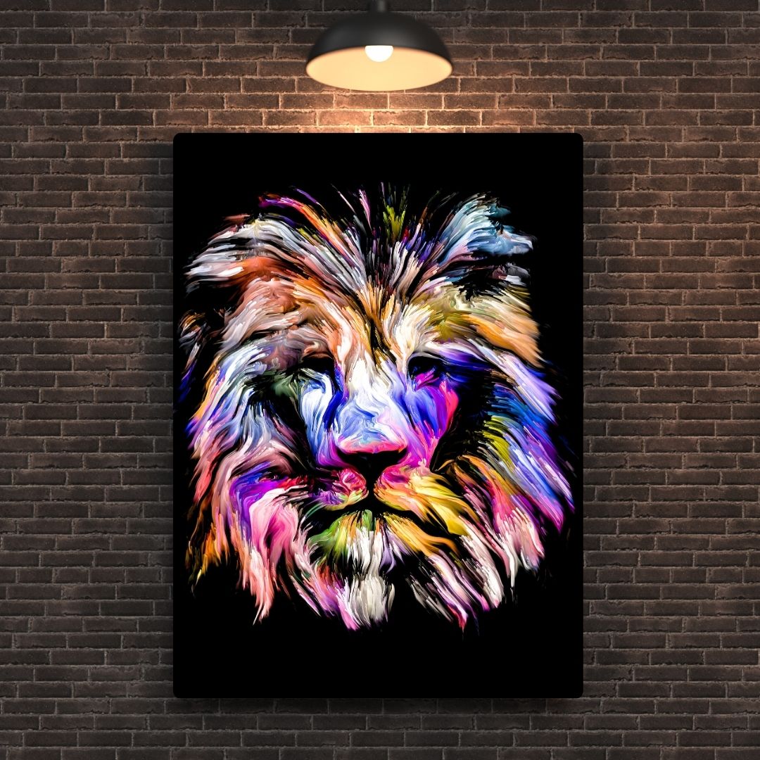 Abstract Lion Metal Poster