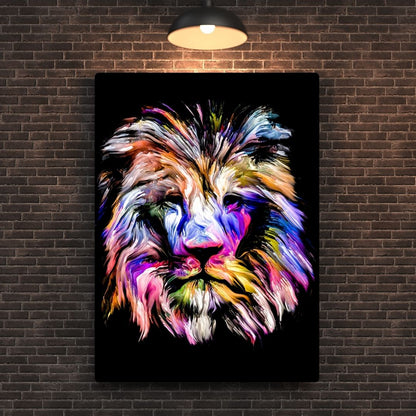 Abstract Lion Metal Poster