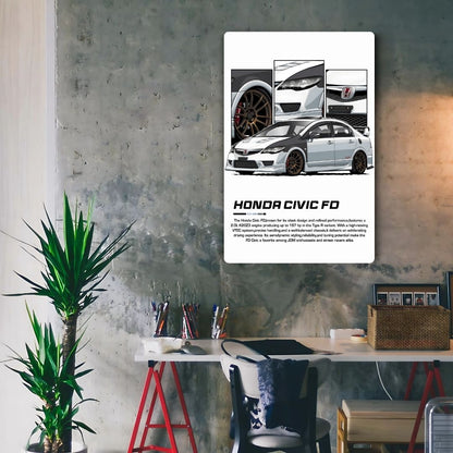 Honda Civic FD Metal Poster