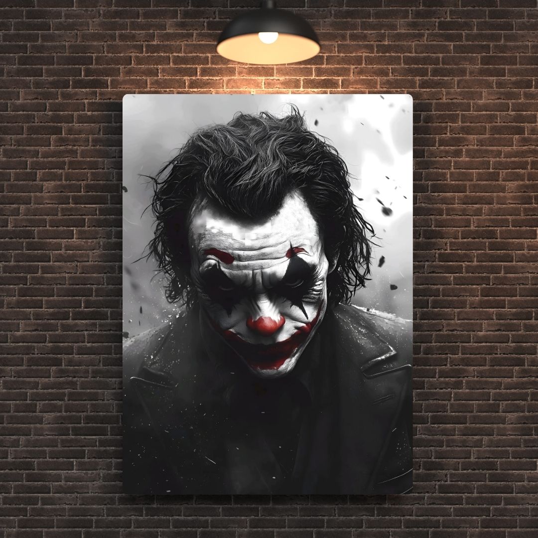 Joker In Gray Metal Poster